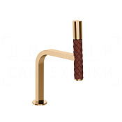 Gessi Pelle Tresse Смеситель для раковины, без д/к, излив 17,2 см, цвет: red cherry/warm Bronze PVD 78602#430