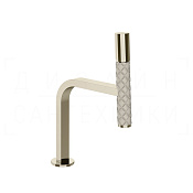 Gessi Pelle Tresse Смеситель для раковины, без донного клап., излив 17,2 см, цвет: creme/nickel PVD 78602#433