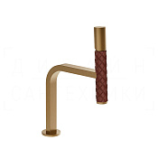 Gessi Pelle Tresse Смеситель для раковины, с д/к, излив 17,2 см, цвет: red cherry/warm bronze PVD 78651#431