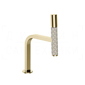 Gessi Pelle Tresse Смеситель для раковины, с донным клапаном, излив 17,2 см, цвет: creme/brass PVD 78651#434