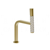 Gessi Pelle Tresse Смеситель для раковины, с дон. кл., излив 17,2 см, цвет: creme/brushed brass PVD 78651#435
