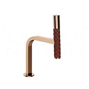Gessi Pelle Tresse Смеситель для раковины, с дон. кл., излив 17,2 см, цвет: red cherry/copper PVD 78651#444
