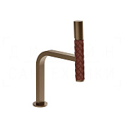 Gessi Pelle Tresse Смеситель для раковины, с д/к, излив 17,2 см, цвет: red cherry/coffee bronze PVD 78651#447