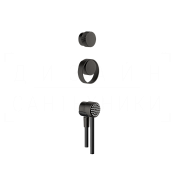 Gessi Outdoor Набор для душевой стойки: ручки, руч. душ, шланг 150 cм, цвет: black metal brushed PVD 63214#707