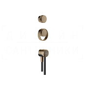 Gessi Outdoor Набор для душевой стойки: ручки, ручной душ, шланг 150 cм, цвет: coffee bronze brushed 63214#761