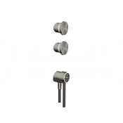 Gessi Origini Набор для душевой стойки: ручки, ручной душ, шланг 150 cм, цвет: steel brushed 66212#239