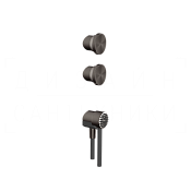 Gessi Origini Набор для душевой стойки: ручки, руч. душ, шланг 150 cм, цвет: black metal brushed PVD 66212#707