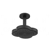 Gessi Ludovica Верхний душ 31 см, потолочный кронштейн, 1 вид струи, цвет: matte black 76152#299