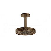 Gessi Pelle Верхний душ d30,5 см, потолочный кронштейн, 1 вид струи, цвет: coffee bronze brushed PVD 78150#761