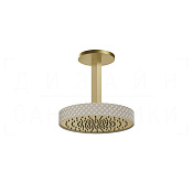 Gessi Pelle Верхний душ d30,5 см, потолочный кронштейн, 1 вид струи, цвет: creme/brushed brass PVD 78250#435