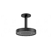 Gessi Pelle Верхний душ d30,5 см, потолочный кронштейн, 1 вид струи, цвет: nero/matte black 78250#438