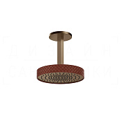 Gessi Pelle Верхний душ d30,5 см, потолоч. кроншт., 1 вид струи, цвет: red cherry/coffee bronze PVD 78250#447