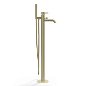 Remer Metrica Смеситель для ванны напольный с душем, излив 76h см, цвет: champagne spazzolato PVD MC08CH