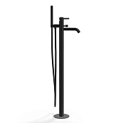 Remer Metrica Смеситель для ванны напольный с душем, излив 76h см, цвет: nero spazzolato PVD MC08GM