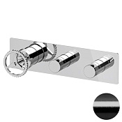 Remer Chrono Смеситель для душа встр., 2 потребителя, внешняя часть, цвет: cromo nero spazzolato CH98D2WBCFP