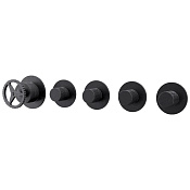 Remer Chrono Смеситель для душа встр., 4 потребителя, внешняя часть, цвет: cromo nero spazzolato CH98D4PWBCFP