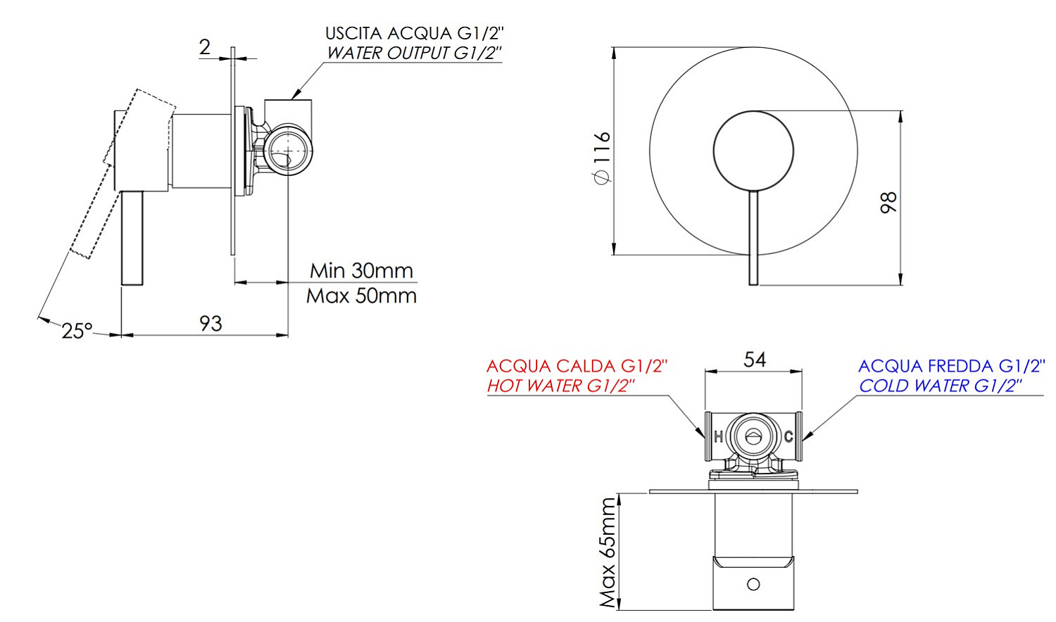 Remer Metrica Смеситель для душа встраиваемый, 1 потребитель, цвет: oilbronze MC30LBR