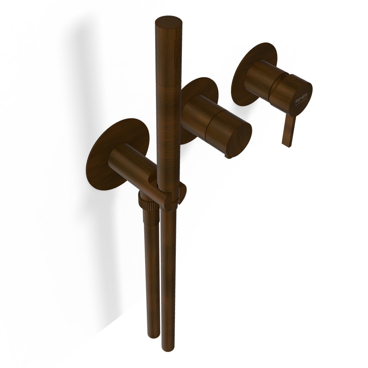 Remer Metrica Смеситель для душа встраиваемый, 3 потребителя, цвет: oilbronze MC97D3PWBBR