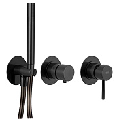 Remer X Style Смеситель для душа встр., 2 потребителя, внешняя часть, цвет: cromo nero spazzolato X97D2PWBCFP