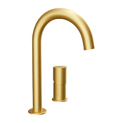 Remer Edge Смеситель для раковины на 2 отверстия, без д/к, излив 17 см, цвет: oro spazzolato EG557BG