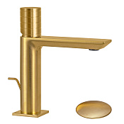 Remer Edge Смеситель для раковины, с донным клапаном, длина излива 12 см, цвет: oro spazzolato EG610BG