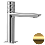 Remer Edge Смеситель для раковины, с донным клапаном, длина излива 12 см, цвет: oro spazzolato EG710BG