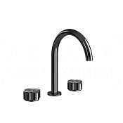 Gessi Ludovica Смеситель для раковины на 3 отв., без д/к, излив 16,9 см, цвет: black metal PVD 76214#706