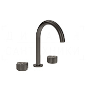 Gessi Ludovica Смеситель для раковины на 3 отв., без д/к, излив 16,9 см, цвет: black metal brushed 76214#707