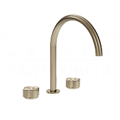 Gessi Ludovica Смеситель для раковины на 3 отв., без д/к, излив 23,5 см, цвет: finox brushed nickel 76216#149