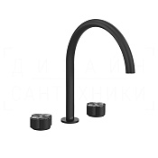 Gessi Ludovica Смеситель для раковины на 3 отв., без донного клап., излив 23,5 см, цвет: matte black 76216#299