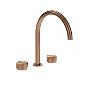 Gessi Ludovica Смеситель для раковины на 3 отв., без д/к, излив 23,5 см, цвет: copper brushed PVD 76216#708