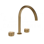 Gessi Ludovica Смеситель для раковины на 3 отв., без д/к, излив 23,5 см, цвет: deep bronze brushed 76216#791