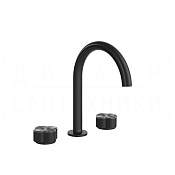 Gessi Ludovica Смеситель для раковины на 3 отв., без донного клап., излив 16,9 см, цвет: matte black 76314#299
