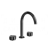 Gessi Ludovica Смеситель для раковины на 3 отв., без д/к, излив 16,9 см, цвет: black metal PVD 76314#706