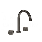 Gessi Ludovica Смеситель для раковины на 3 отв., без д/к, излив 16,9 см, цвет: black metal brushed 76314#707