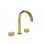 Gessi Ludovica Смеситель для раковины на 3 отв., без д/к, излив 16,9 см, цвет: gold brushed 76314#716