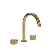 Gessi Ludovica Смеситель для раковины на 3 отв., без д/к, излив 16,9 см, цвет: warm bronze brushed 76314#726