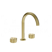 Gessi Ludovica Смеситель для раковины на 3 отв., без д/к, излив 16,9 см, цвет: brushed brass PVD 76314#727