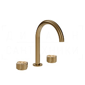 Gessi Ludovica Смеситель для раковины на 3 отв., без д/к, излив 16,9 см, цвет: deep bronze brushed 76314#791