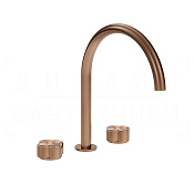 Gessi Ludovica Смеситель для раковины на 3 отв., без д/к, излив 23,5 см, цвет: copper brushed PVD 76316#708