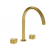 Gessi Ludovica Смеситель для раковины на 3 отв., без д/к, излив 23,5 см, цвет: gold brushed 76316#716