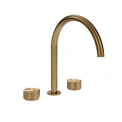 Gessi Ludovica Смеситель для раковины на 3 отв., без д/к, излив 23,5 см, цвет: deep bronze brushed 76316#791
