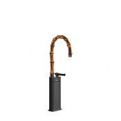 Gessi Jacqueline Смеситель для раковины высокий, без д/к, излив 30,5-32,5 см, цвет: black metal PVD 77005#706