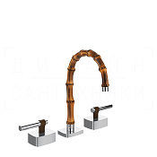 Gessi Jacqueline Смеситель для раковины на 3 отв., без д/к, излив 18,5-19,5 см, цвет: chrome 77011#031