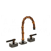 Gessi Jacqueline Смеситель для раковины на 3 отв., без д/к, излив 18,5-19,5 см, цвет: black metal 77011#707