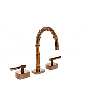 Gessi Jacqueline Смеситель для раковины на 3 отв., без д/к, излив 18,5-19,5 см, цвет: copper brushed 77011#708