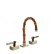 Gessi Jacqueline Смеситель для раковины на 3 отв., без д/к, излив 18,5-19,5 см, цвет: nickel PVD 77011#720