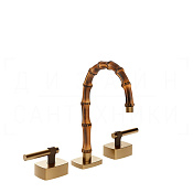 Gessi Jacqueline Смеситель для раковины на 3 отв., без д/к, излив 18,5-19,5 см, цвет: warm bronze 77011#726