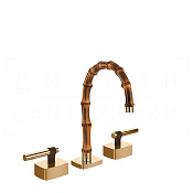 Gessi Jacqueline Смеситель для раковины на 3 от., без д/к, излив 18,5-19,5 см, цвет: warm bronze PVD 77011#735