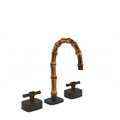 Gessi Jacqueline Смеситель для раковины на 3 отв., без д/к, излив 18,5-19,5 см, цвет: matte black 77013#299